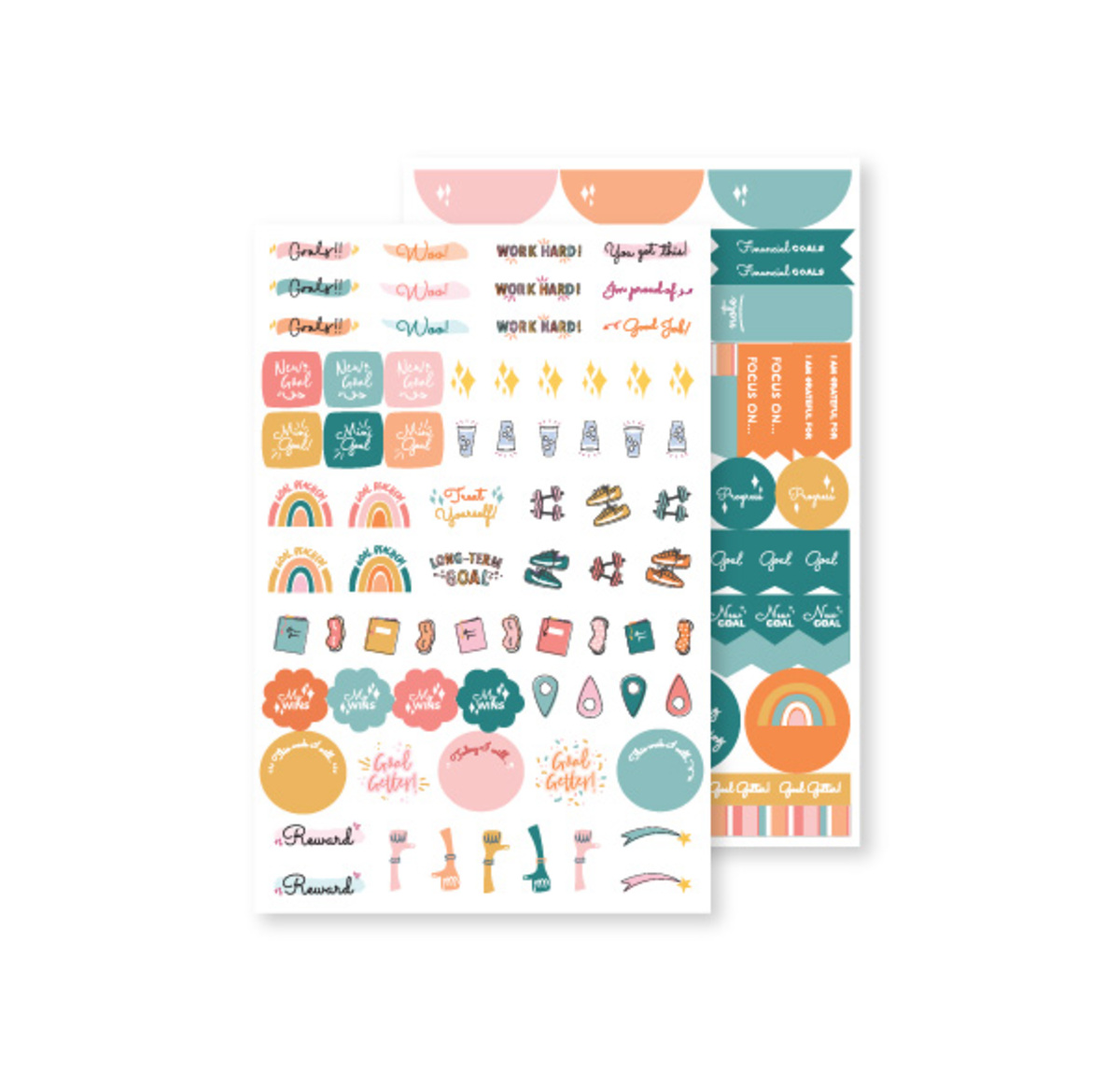 The paper studio sticker set Joyful oasis 15 different sheets of stickers  Foil accents on some stickers Material is a mix of paper and…