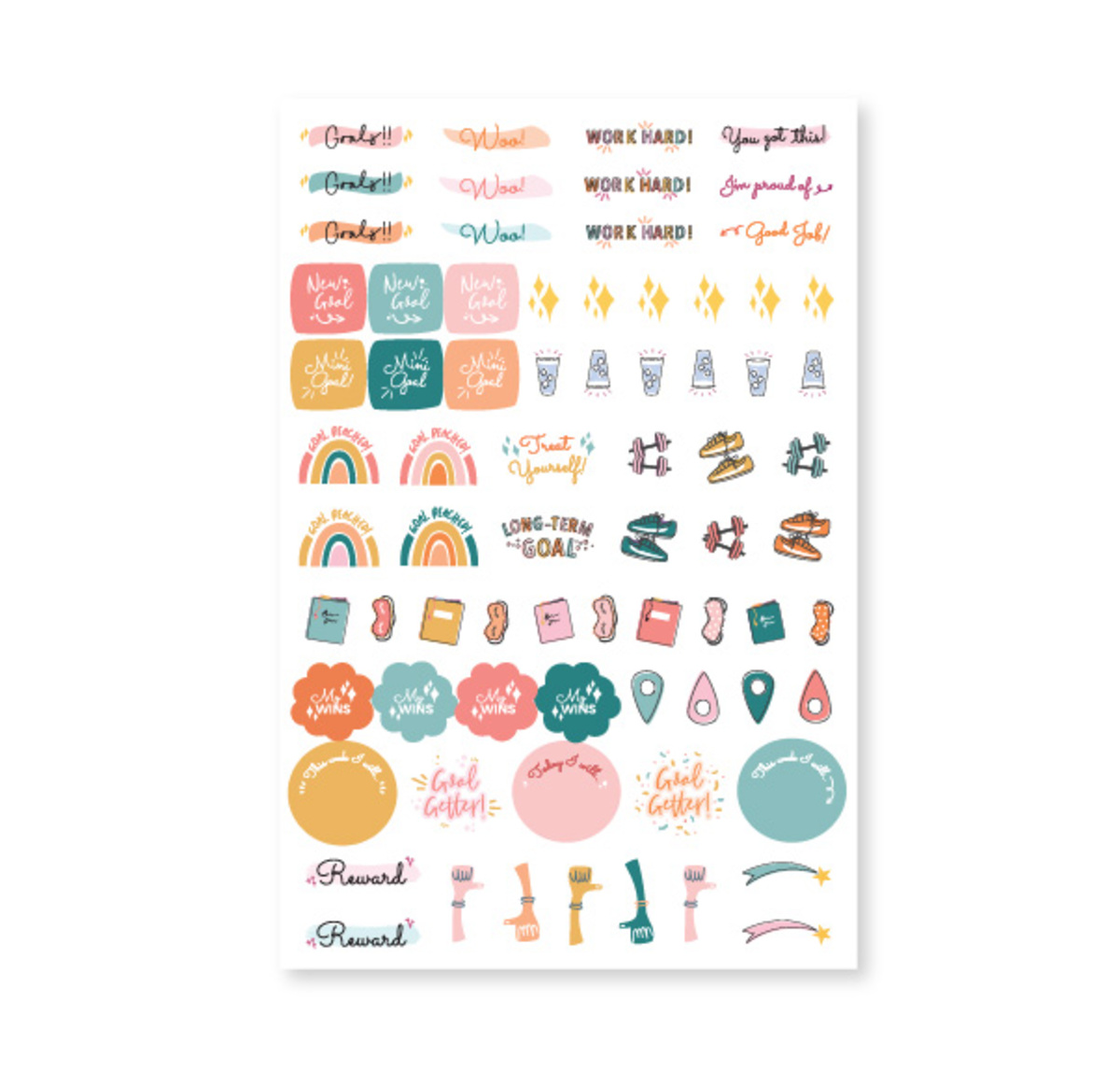 The paper studio sticker set Joyful oasis 15 different sheets of stickers  Foil accents on some stickers Material is a mix of paper and…