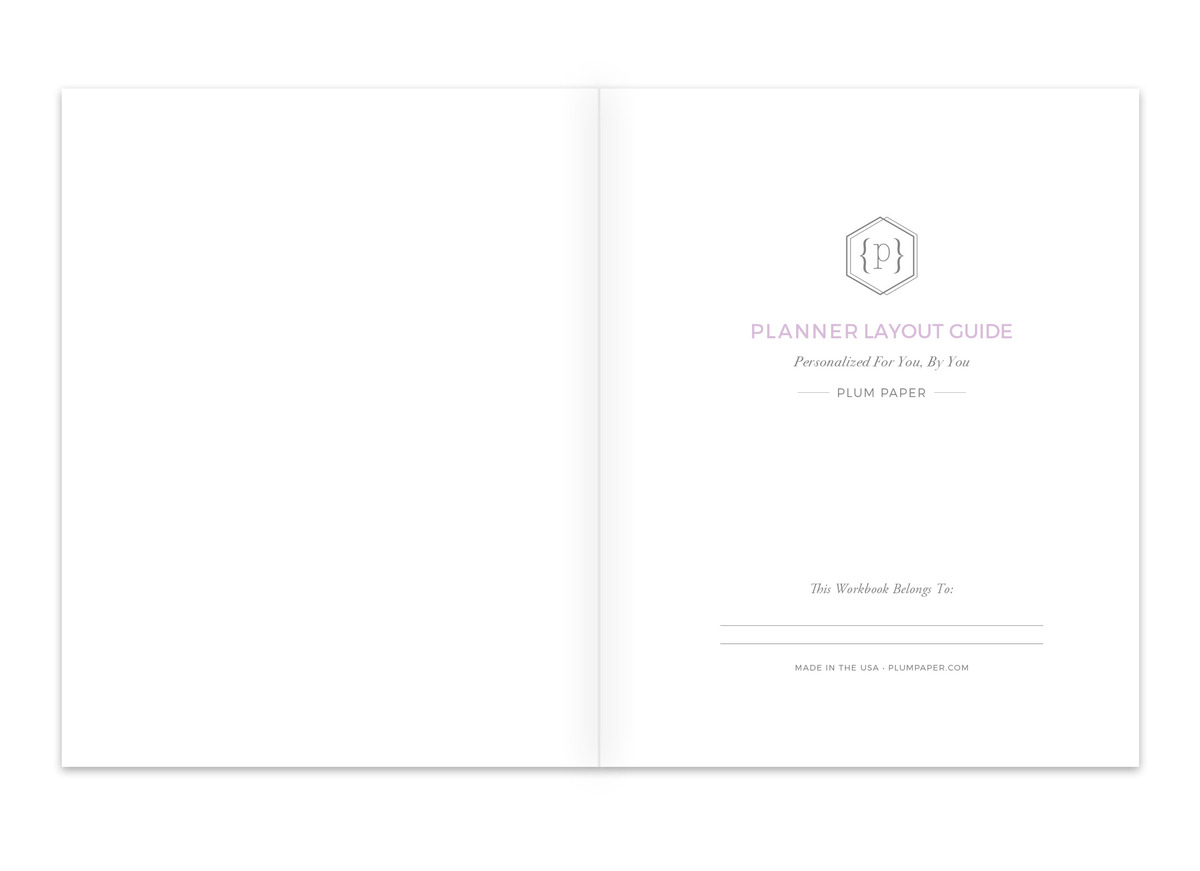 Plum Paper 7x9 Planner Layout Guide Saddle Stitch Notebook