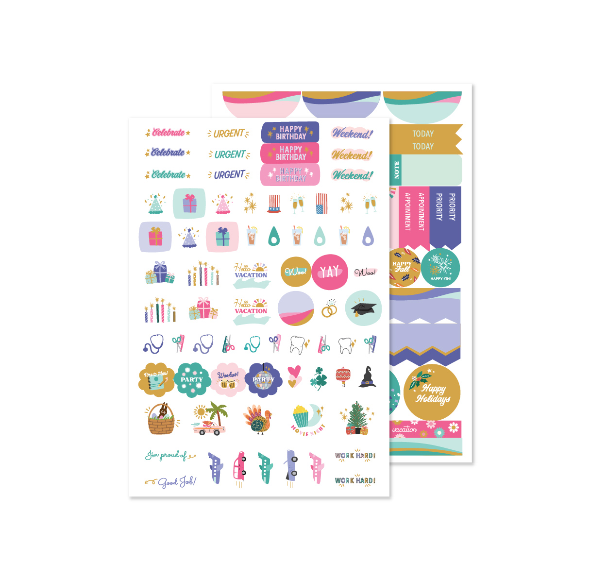 60 Cupcake Stickers for Erin Condren Life Planner, Plum Paper, or Mambi  Happy Planner F4001 