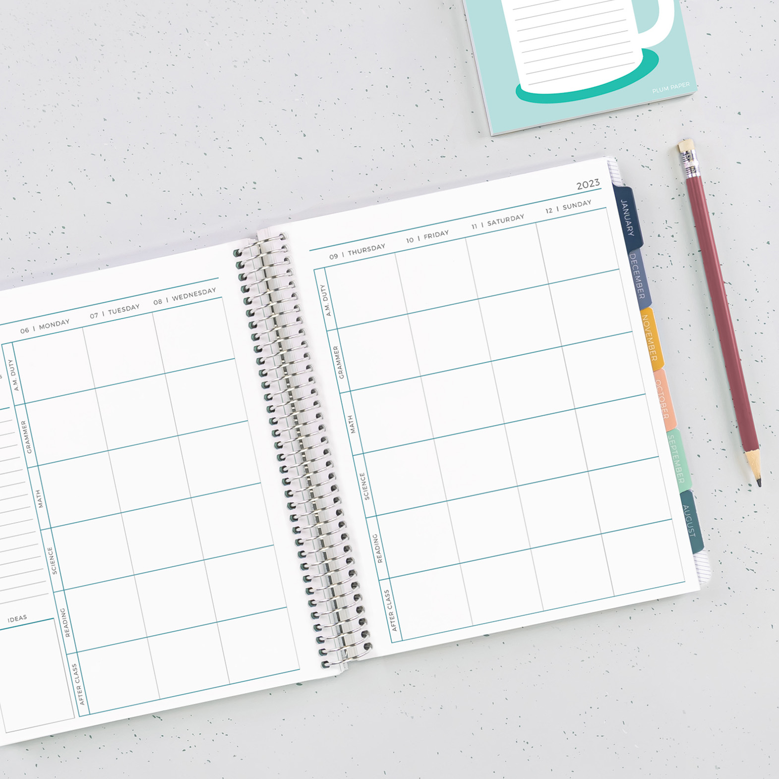 Weekly Teacher Planner with customized planner headers