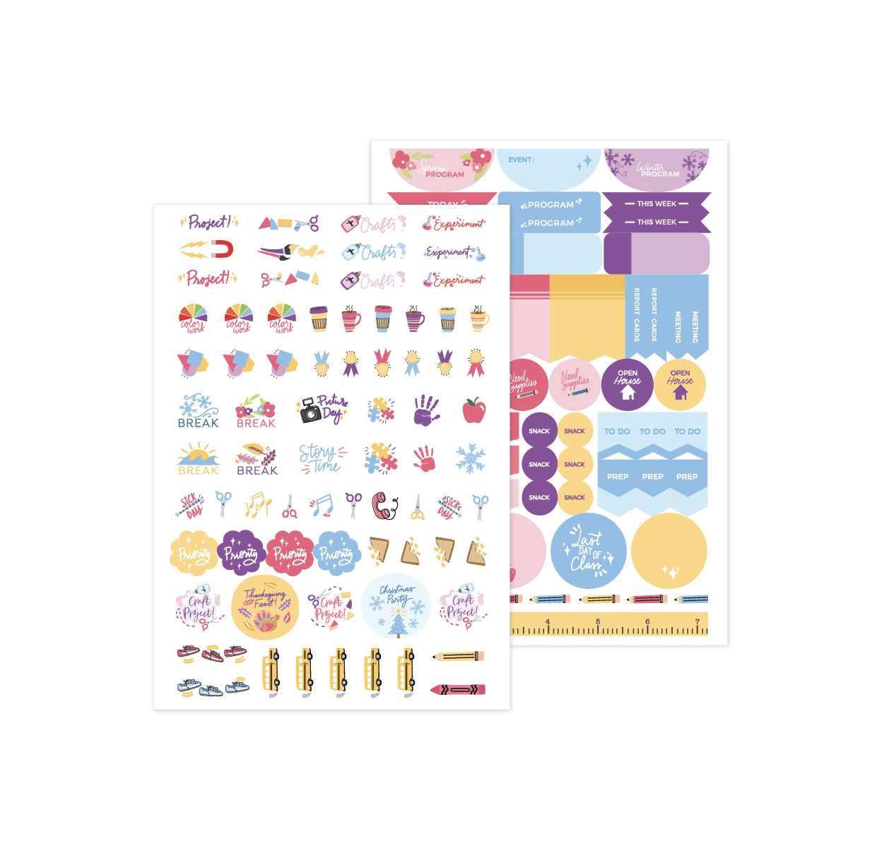 A5 Preschool + Kinder Teacher Stickers