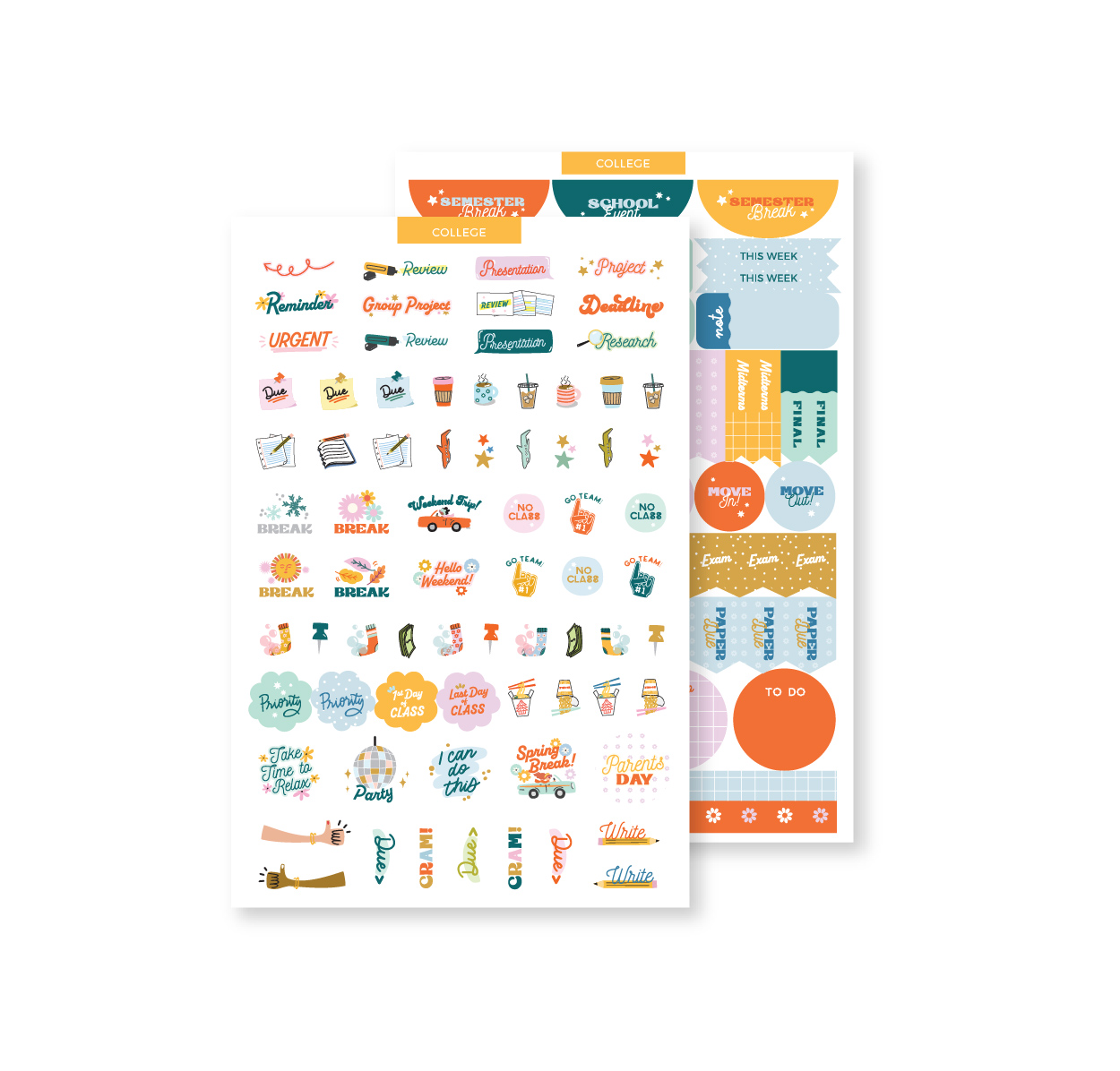 A5 College Student Stickers