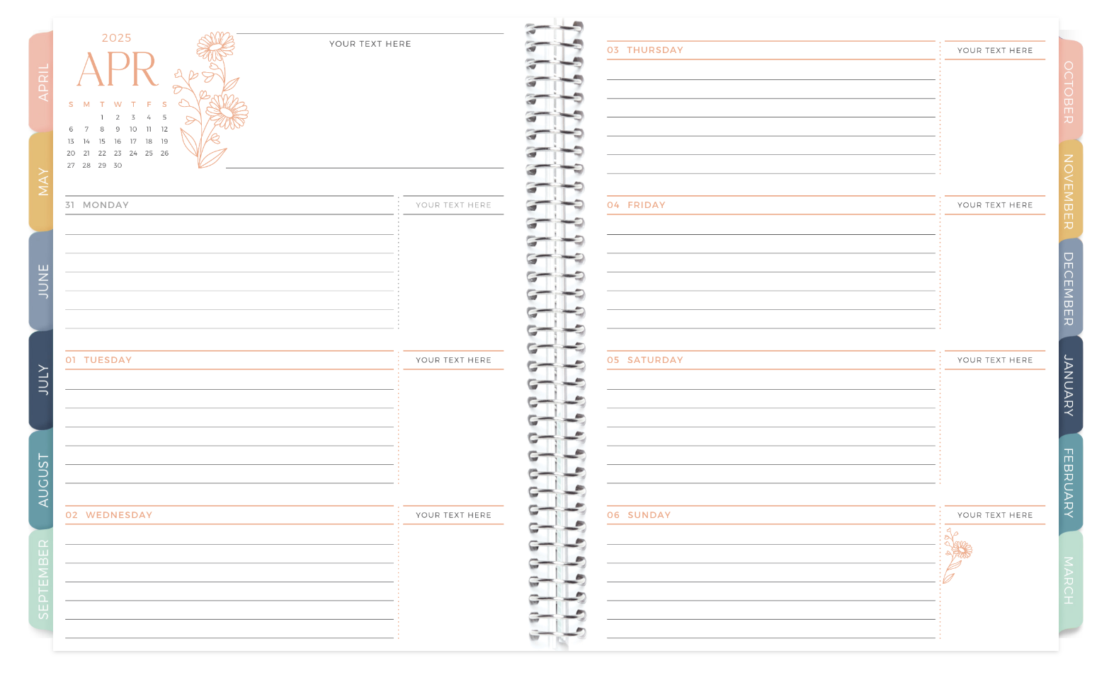 Soft Floral Horizontal Layout