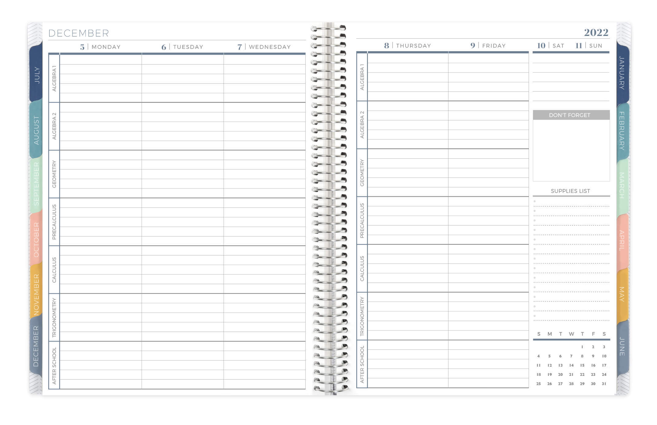 Teacher planner vertical layout with seven customizable sections Teacher planner vertical layout with seven customizable sections