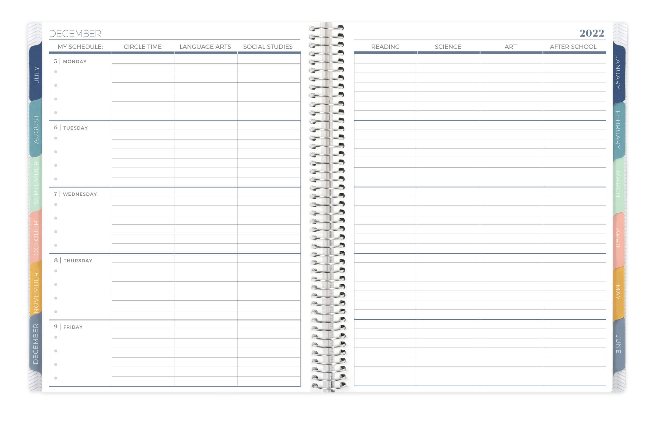 Teacher planner horizontal weekly layout with daily checklists Teacher planner horizontal weekly layout with daily checklists