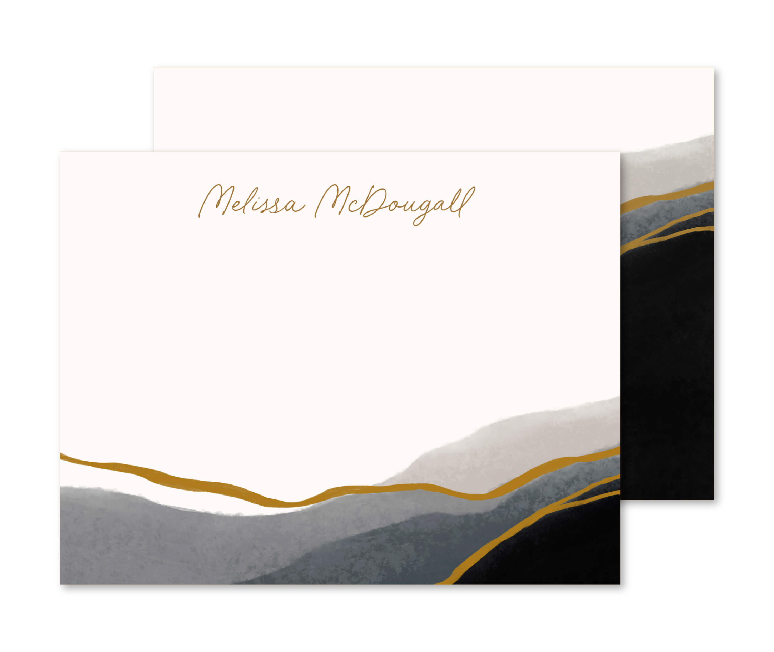 Metamorphic Black Personalized Stationery