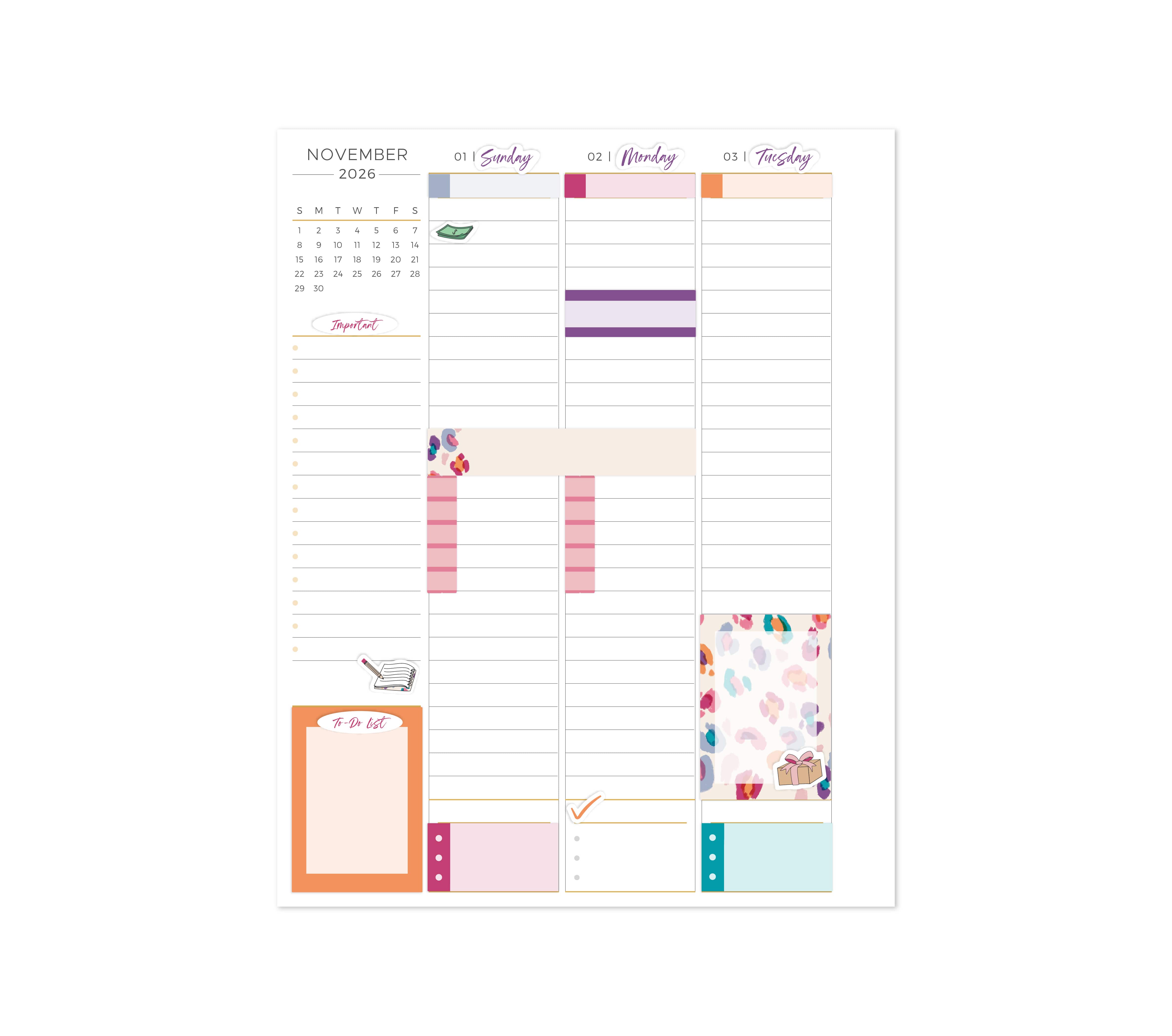 Plum Paper - 7x9 Vertical Layouts Weekly Kit - Leopard