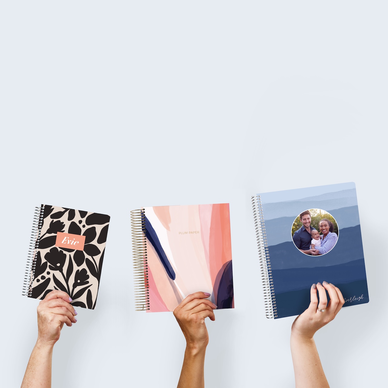 Different planner sizes, A5, regular, large