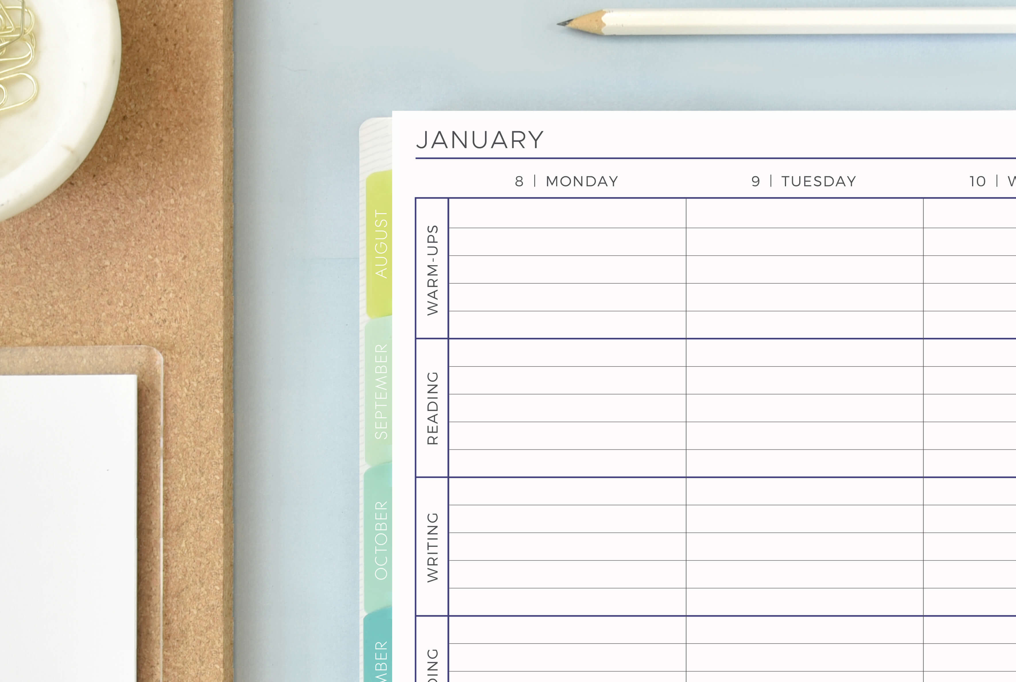 Personalized planner with custom lesson planning layout Personalized planner with custom lesson planning layout