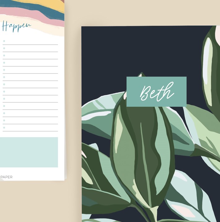 Medium saddle stitched planner & a folio notepad Medium saddle stitched planner & a folio notepad