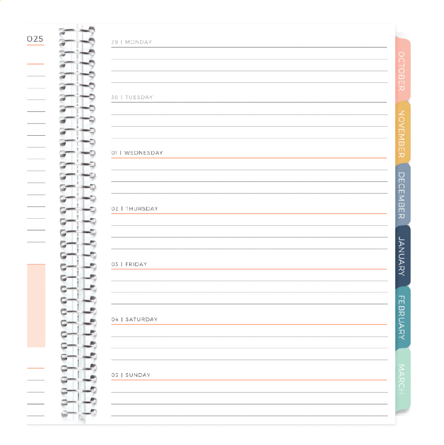 Full week on one page