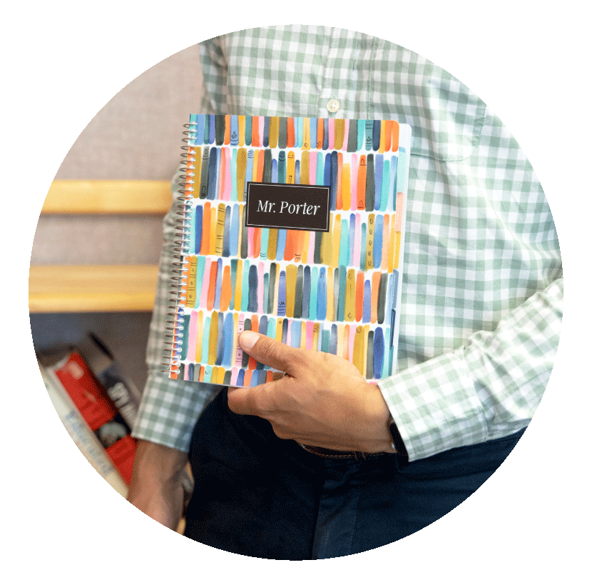 Teacher using a custom Plum Paper planner Teacher using a custom Plum Paper planner