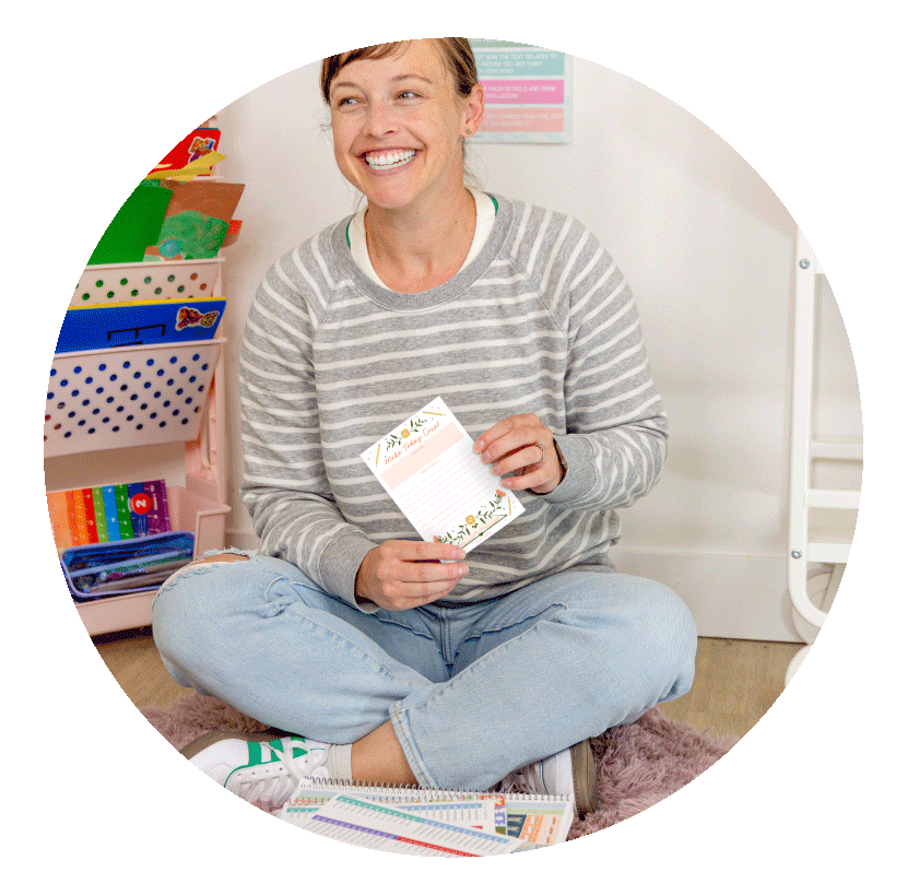 Teacher using a Plum Paper notepad Teacher using a Plum Paper notepad