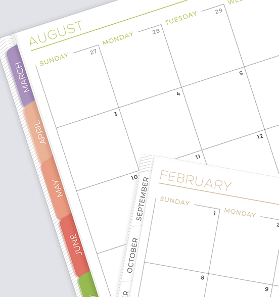 Two planners with different start months