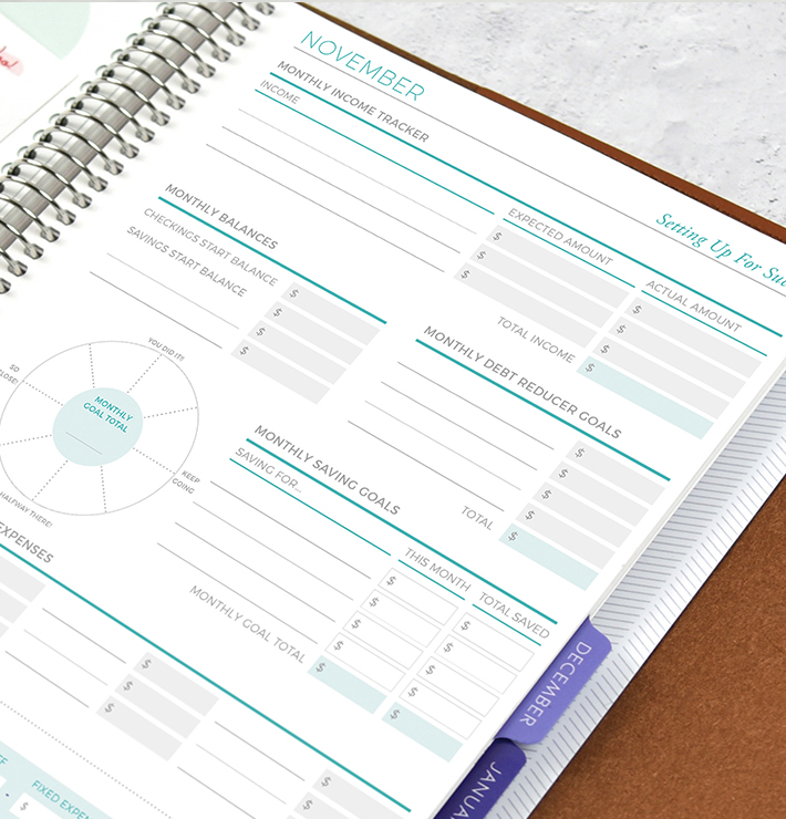 Financial Planner open to the Financial Goals page