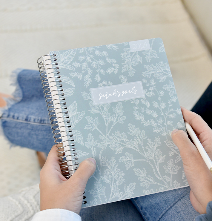 Planner with personalized cover that says "Sarah's Goals" Planner with personalized cover that says "Sarah's Goals"