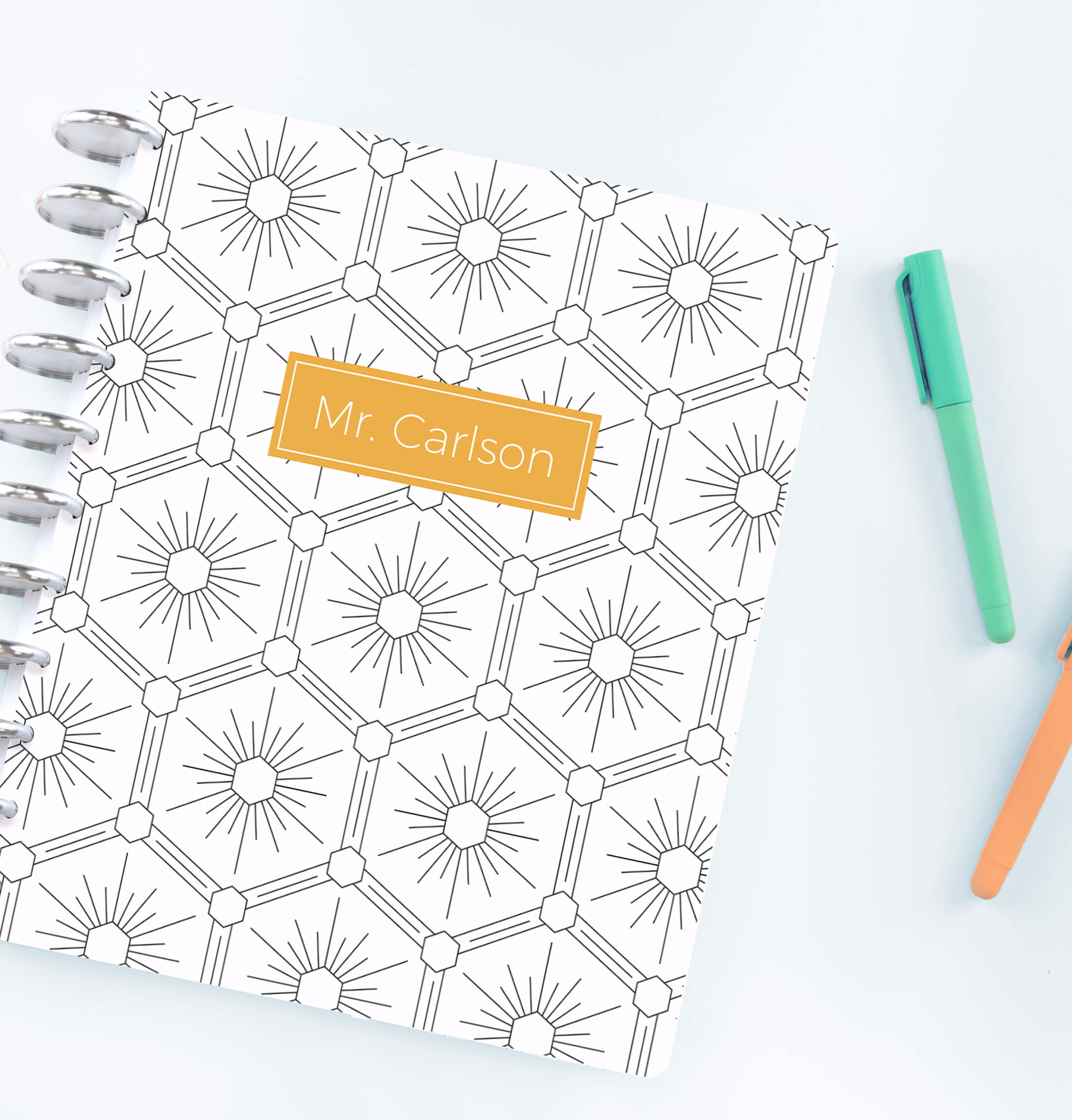 Custom Plum Paper planner cover design with different patterns, fonts and colors