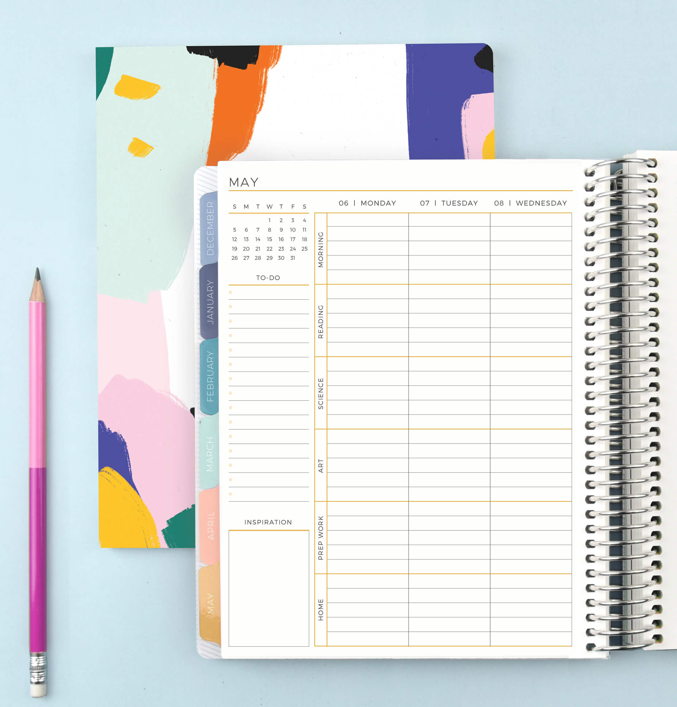 Personalized planner with custom layout featuring the elementary school classes you teach