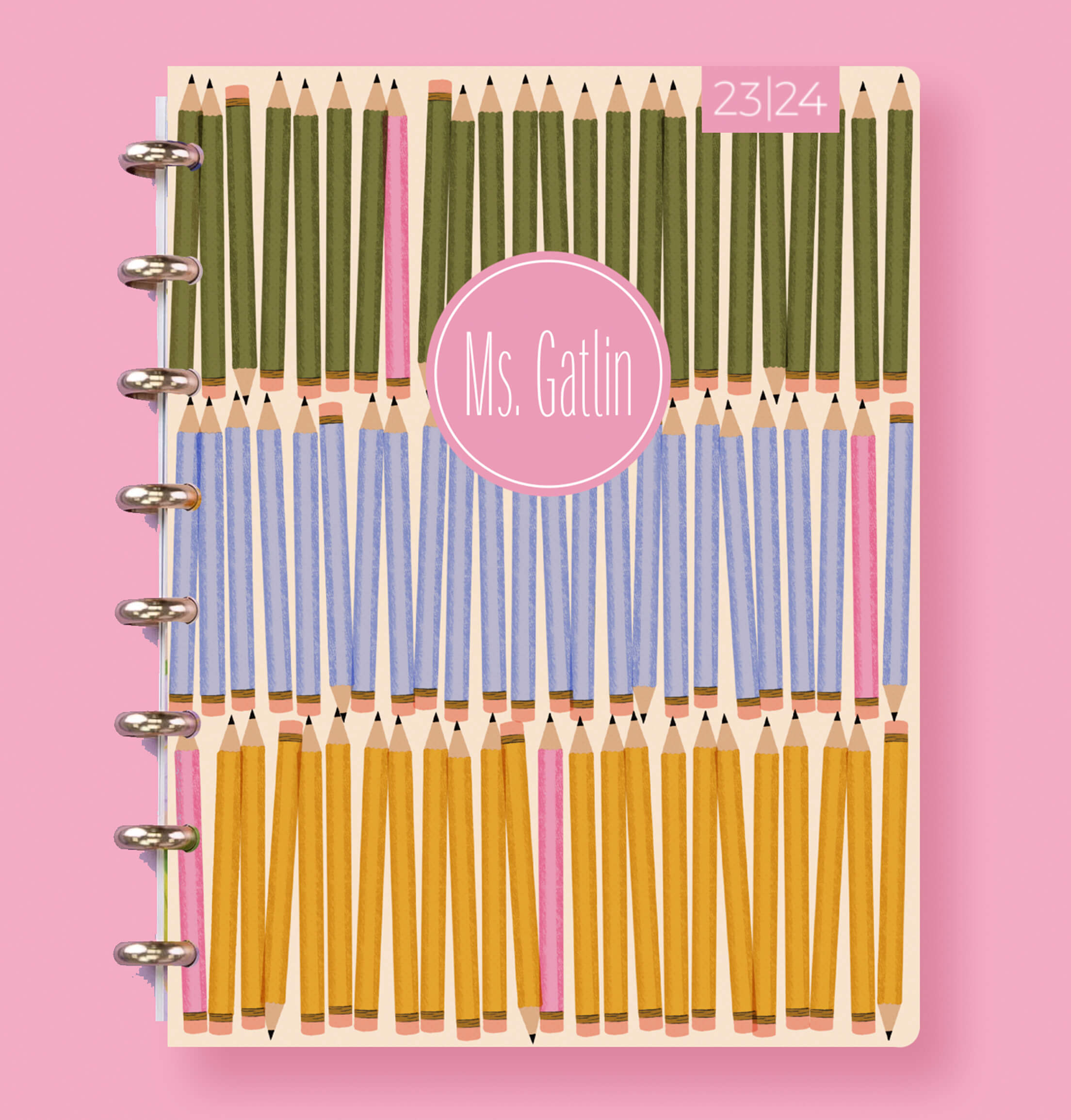 Plum Paper planner cover design with different patterns, fonts and colors