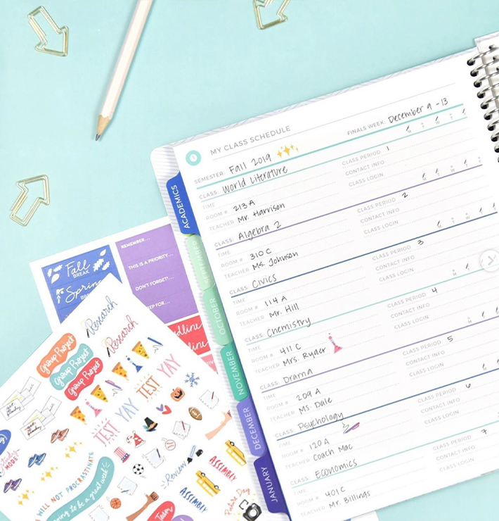 Student Planner with two sheets of Student Stickers included.