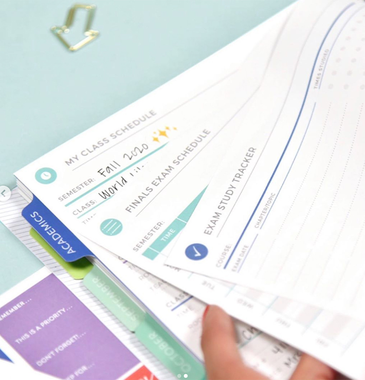 Person flipping through Academics Section of Student Planner.