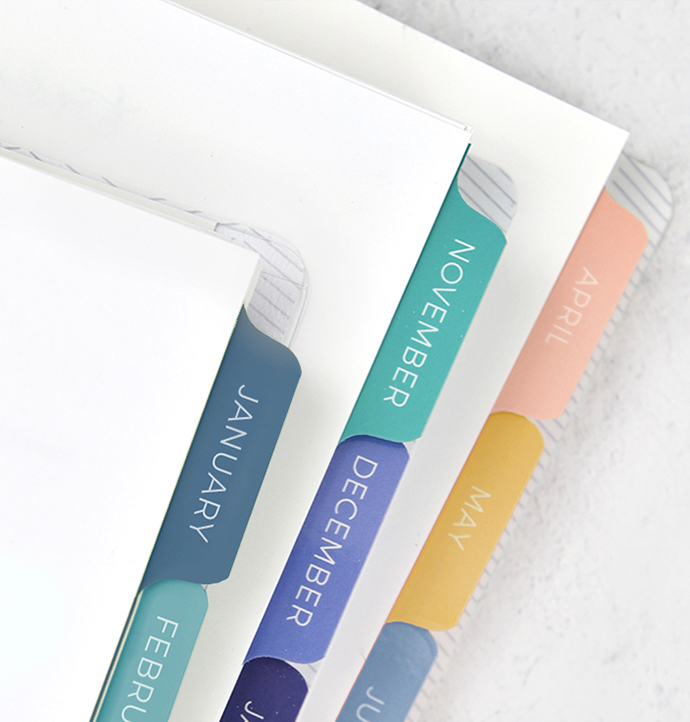 Three planners with different start months