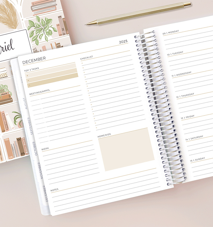 Weekly Overview Layout in Neutral Color Scheme