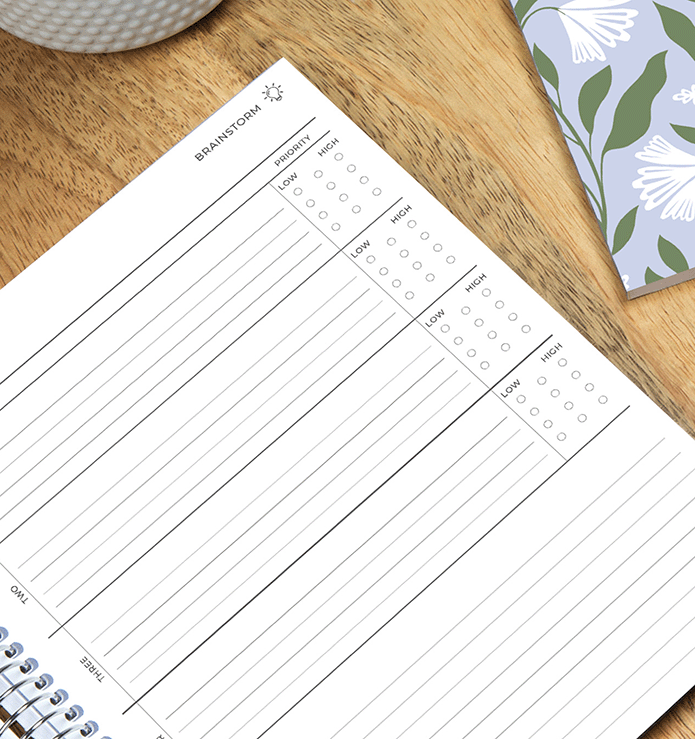 Planner with a Brainstorm planning add-on