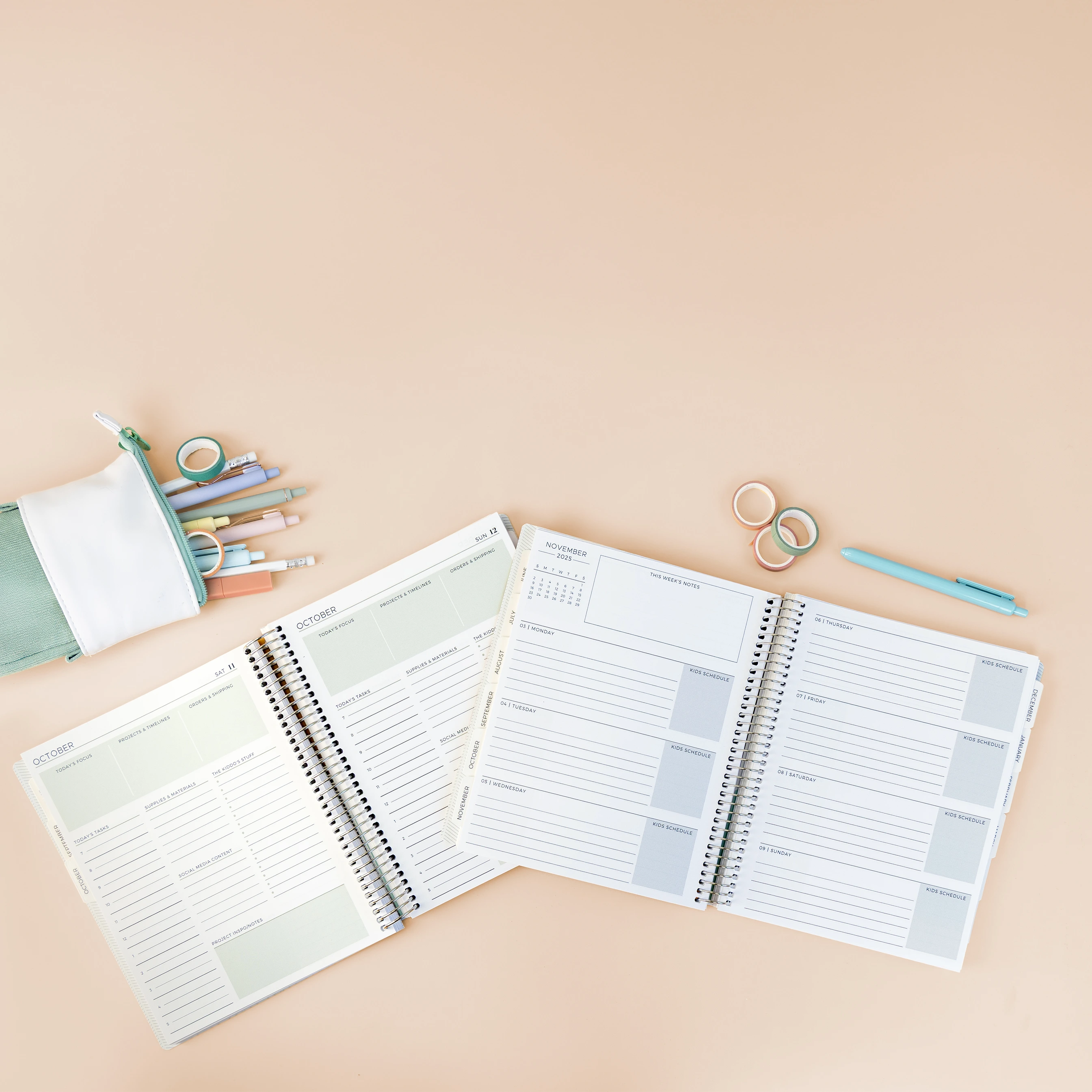 Plum paper's two planner notebooks Plum paper's two planner notebooks