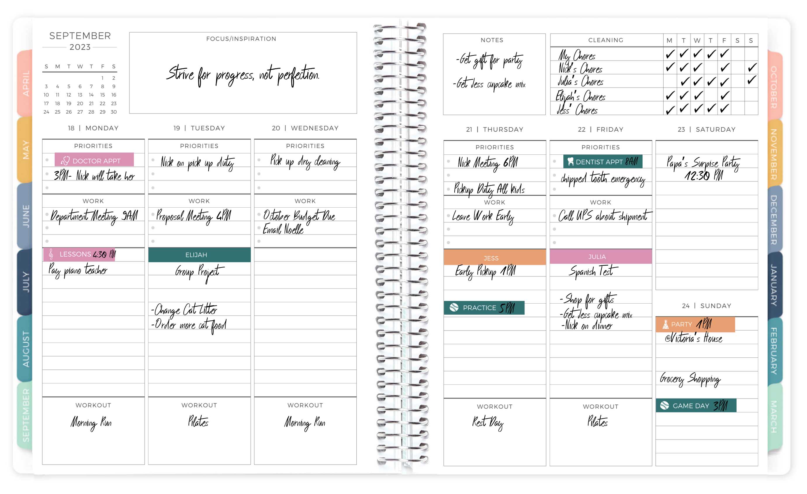 Vertical Priorities Layout with custom stickers 