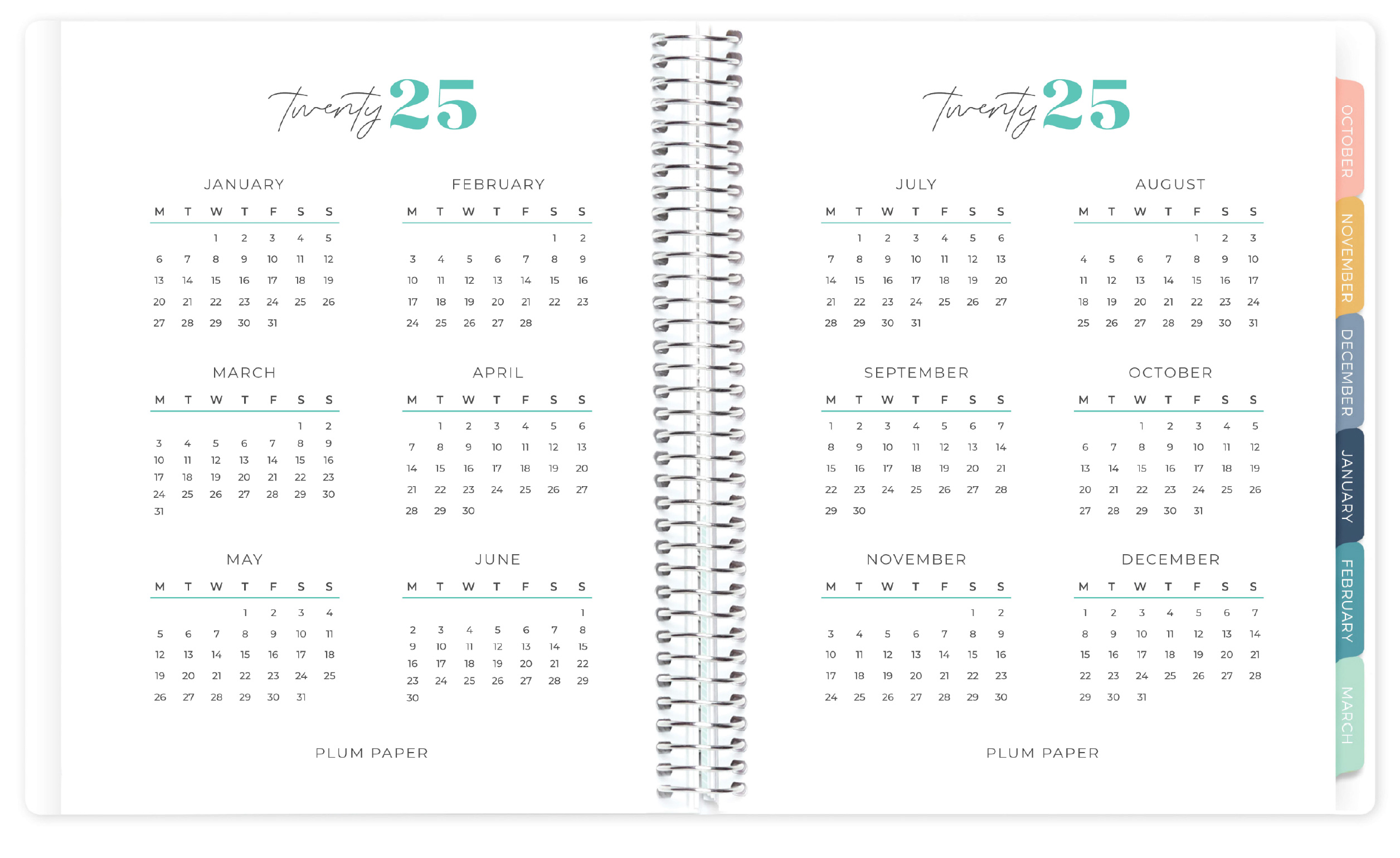 2025 Year at a Glance Pages