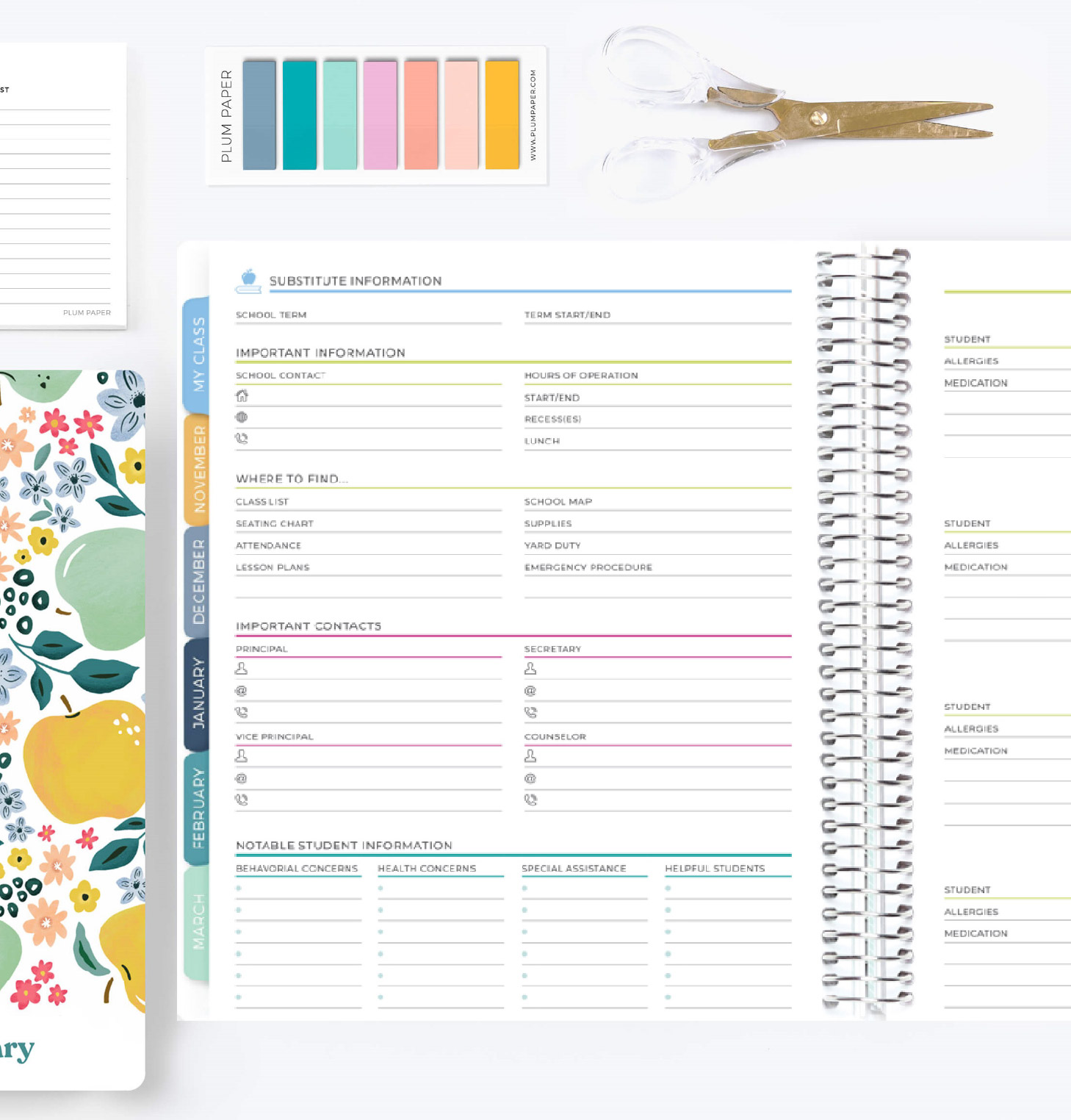 My class planner section customized with resource pages specific to elementary school