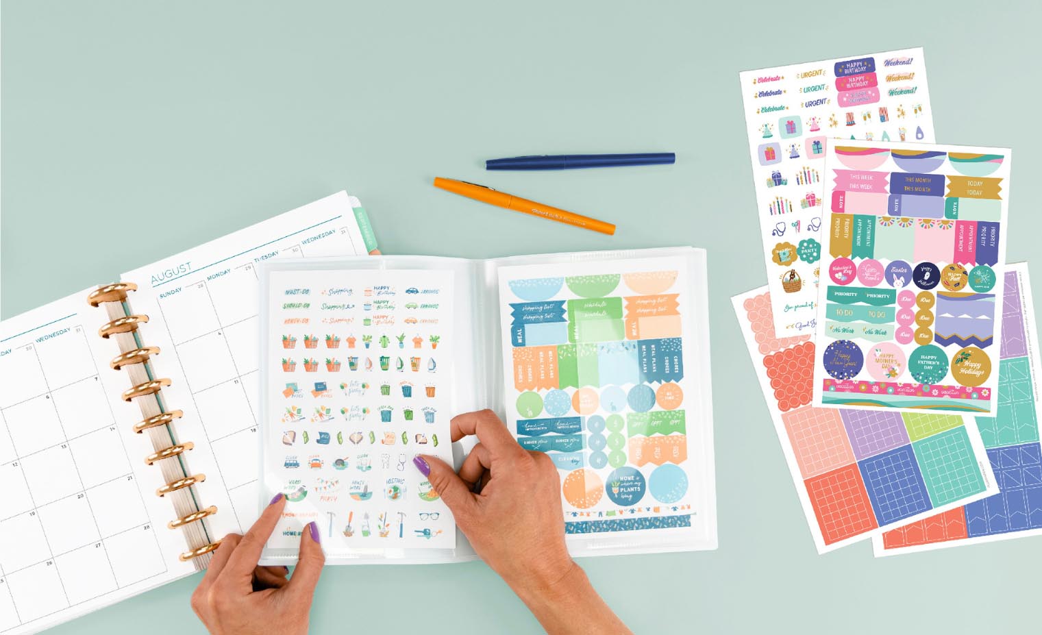 stickers  and a customized planner