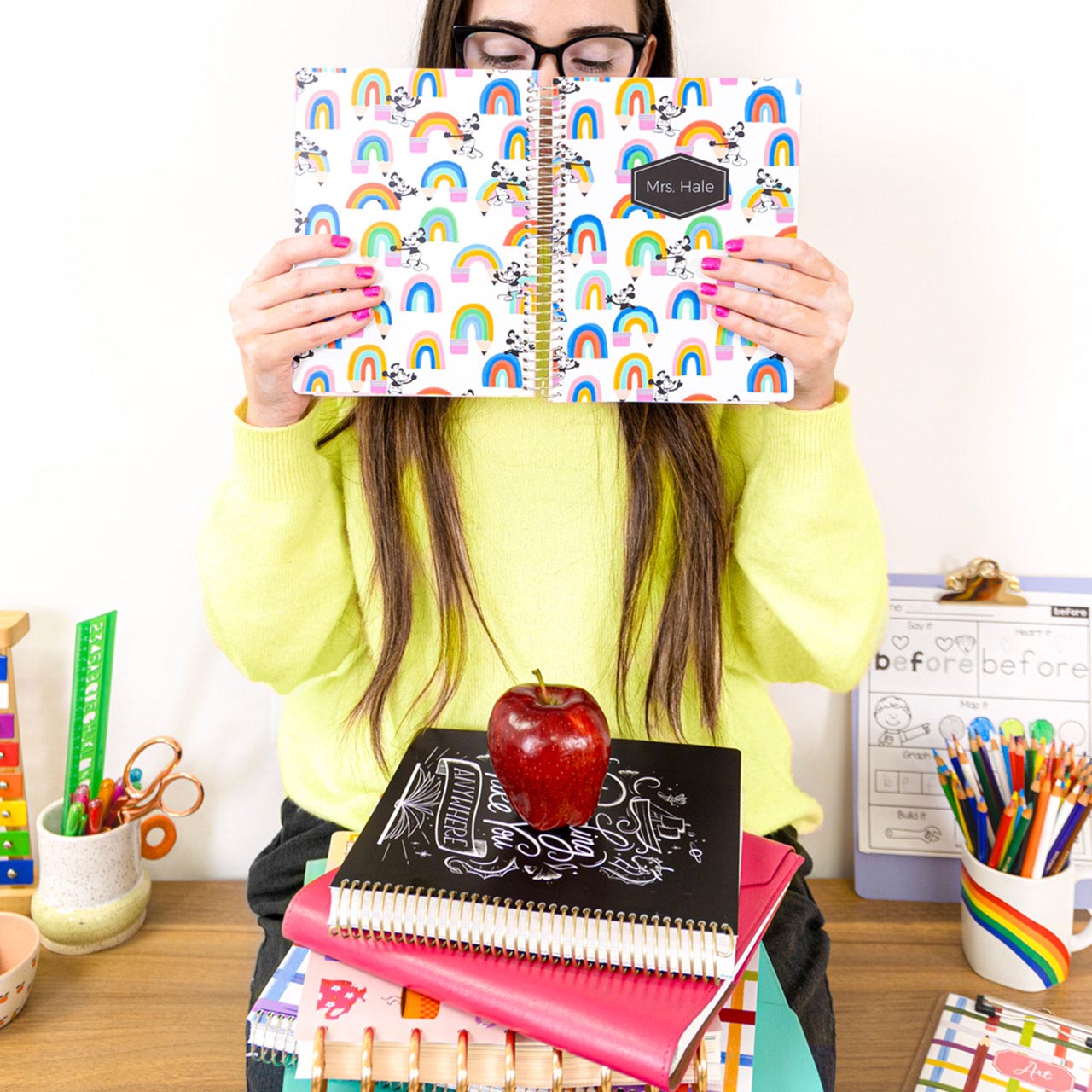 teacher with a planner in a classroom teacher with a planner in a classroom