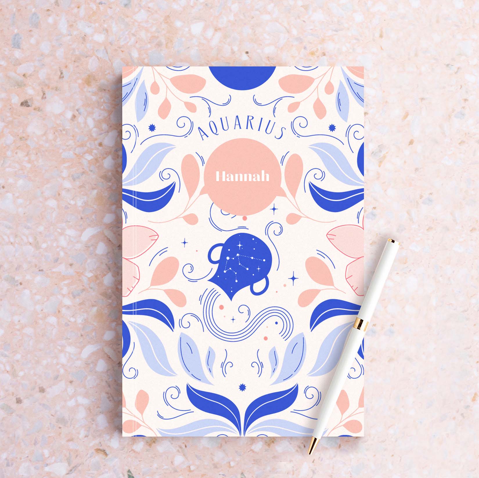 Small Journal with Aquarius Pattern Cover
