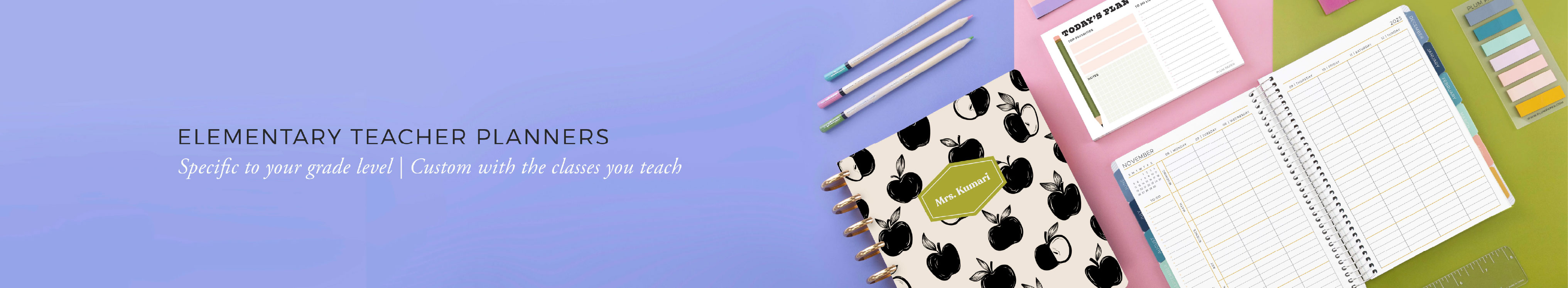 Elementary teacher planners. Specific to your grade level and customized with the classes you teach.