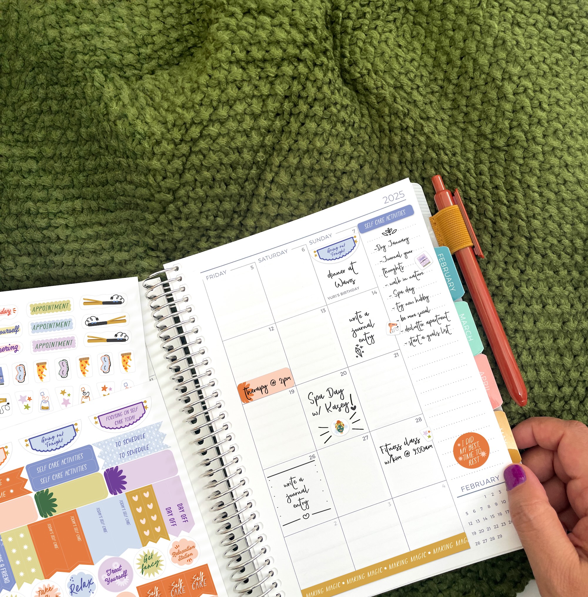 plum paper planner stickers in a planner plum paper planner stickers in a planner