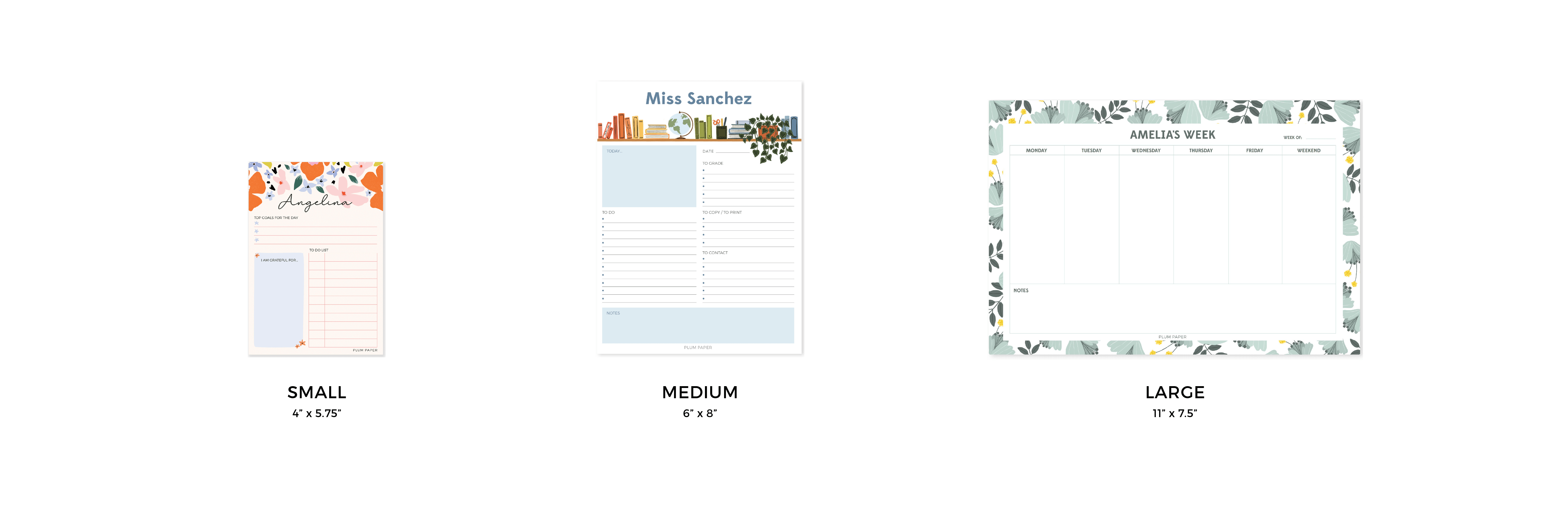 Compare notepad sizes Compare notepad sizes