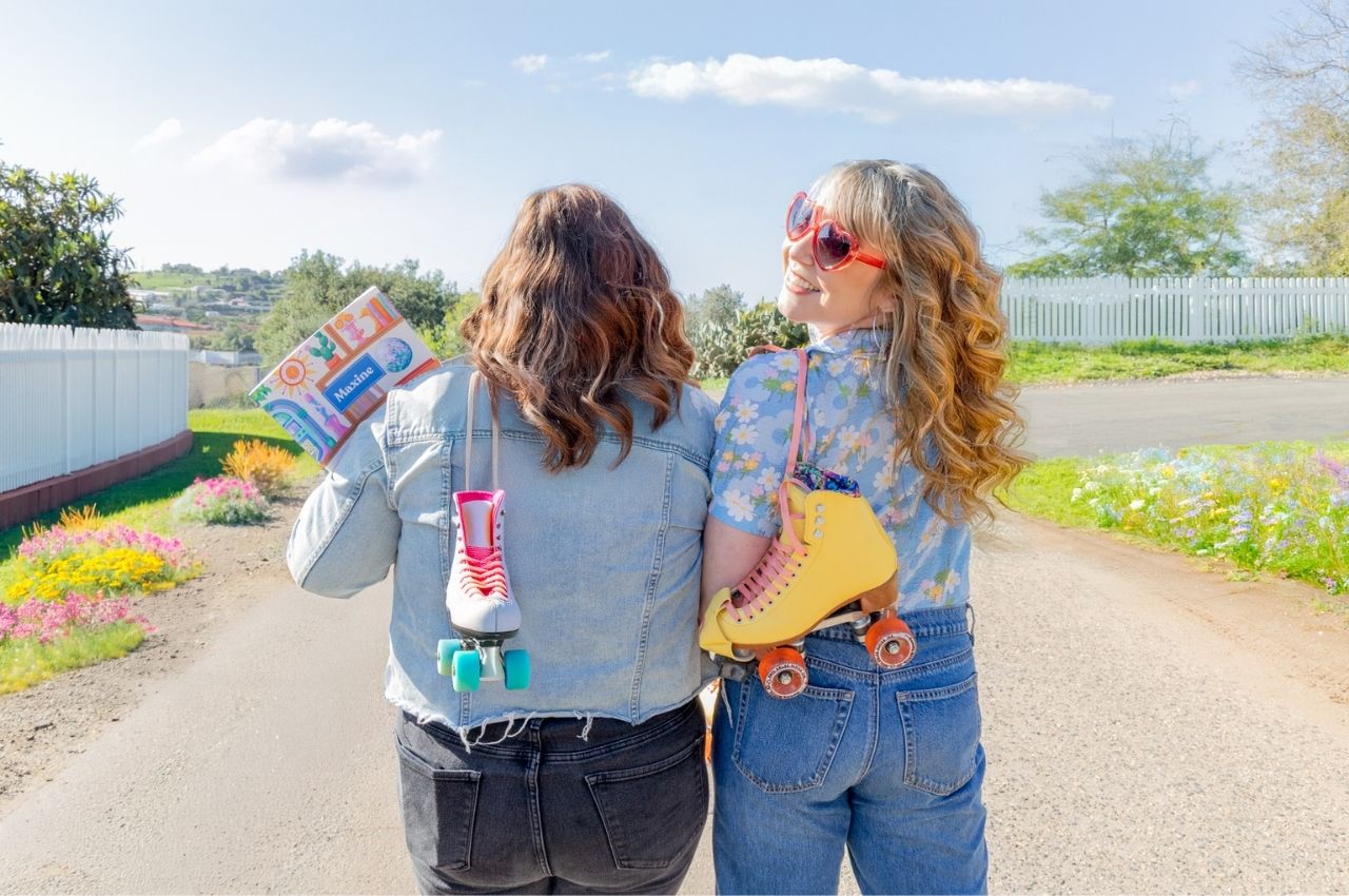 friends enjoying Plum Paper planners during the Plum Paper 16th Anniversary Sale