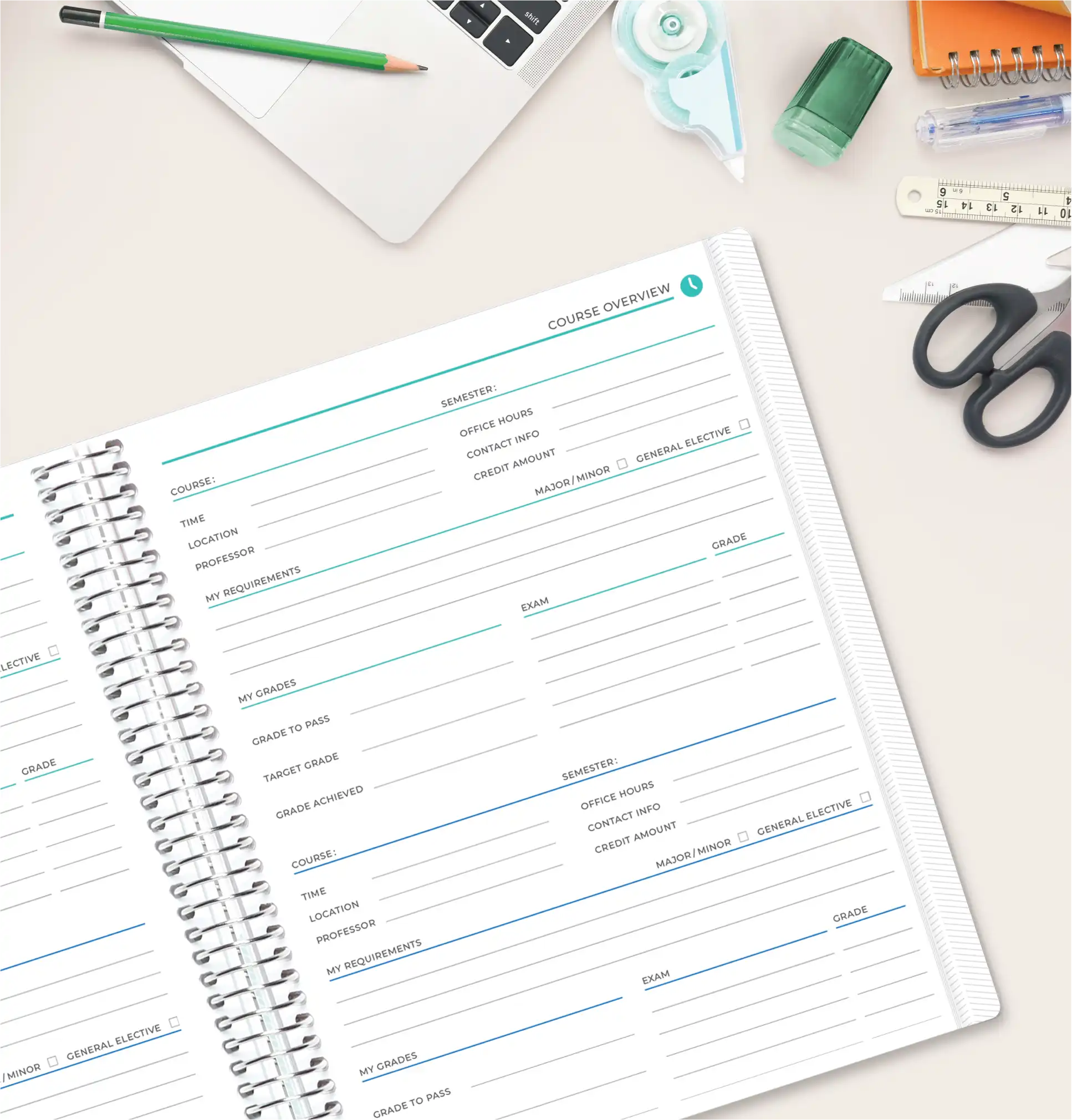 Academics Section of Student Planner