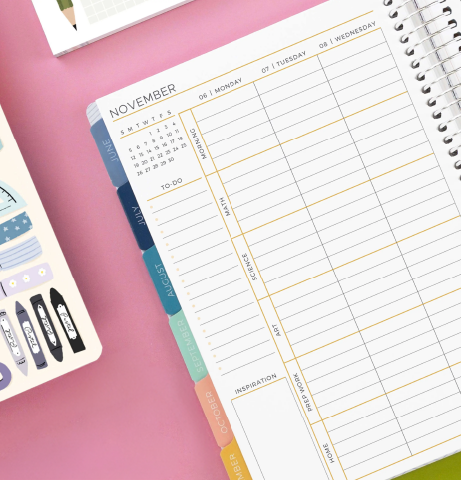 Custom planner with unique layout featuring the classes you teach Custom planner with unique layout featuring the classes you teach