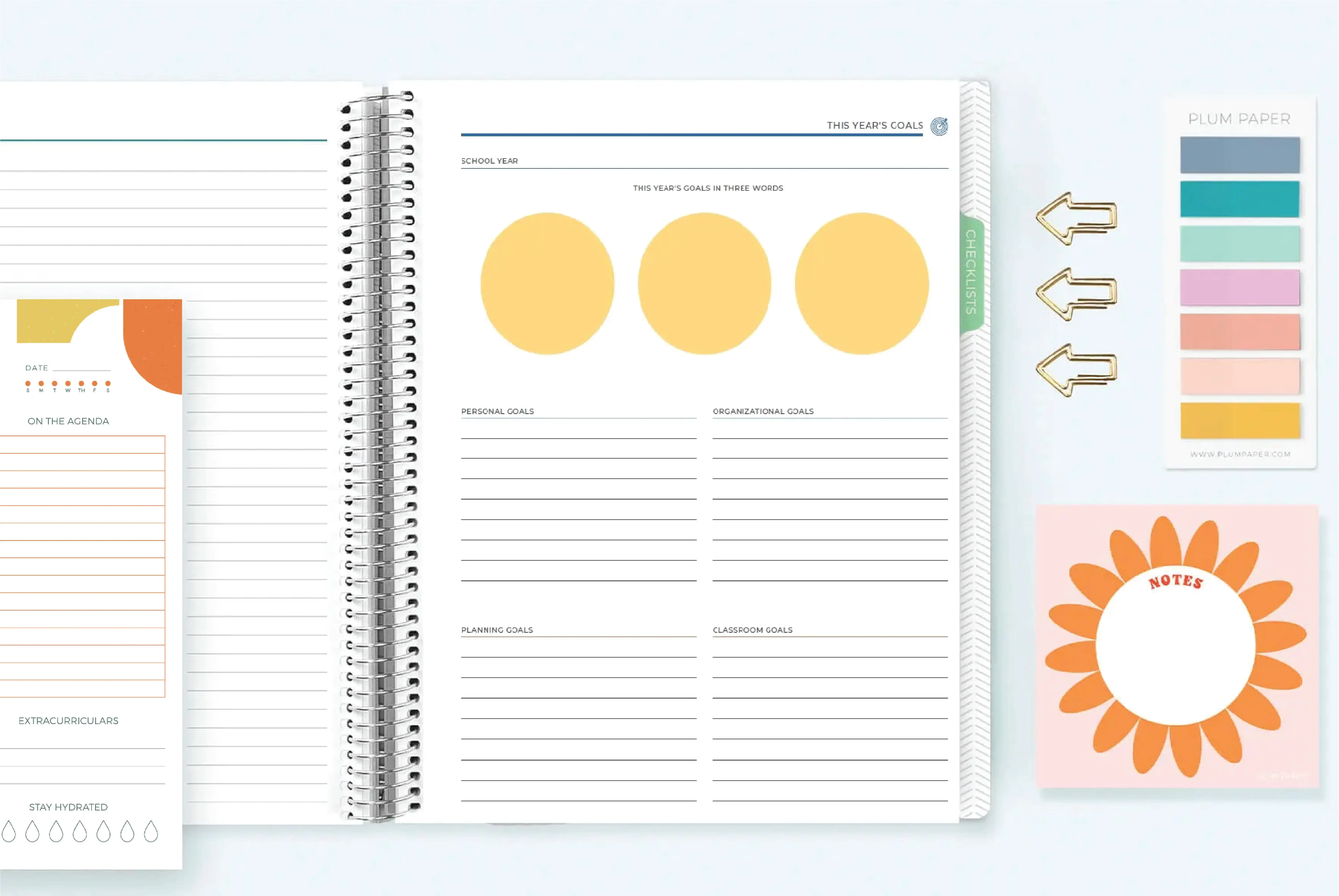 Middle school and high school teacher planner with annual goal setting layout Middle school and high school teacher planner with annual goal setting layout