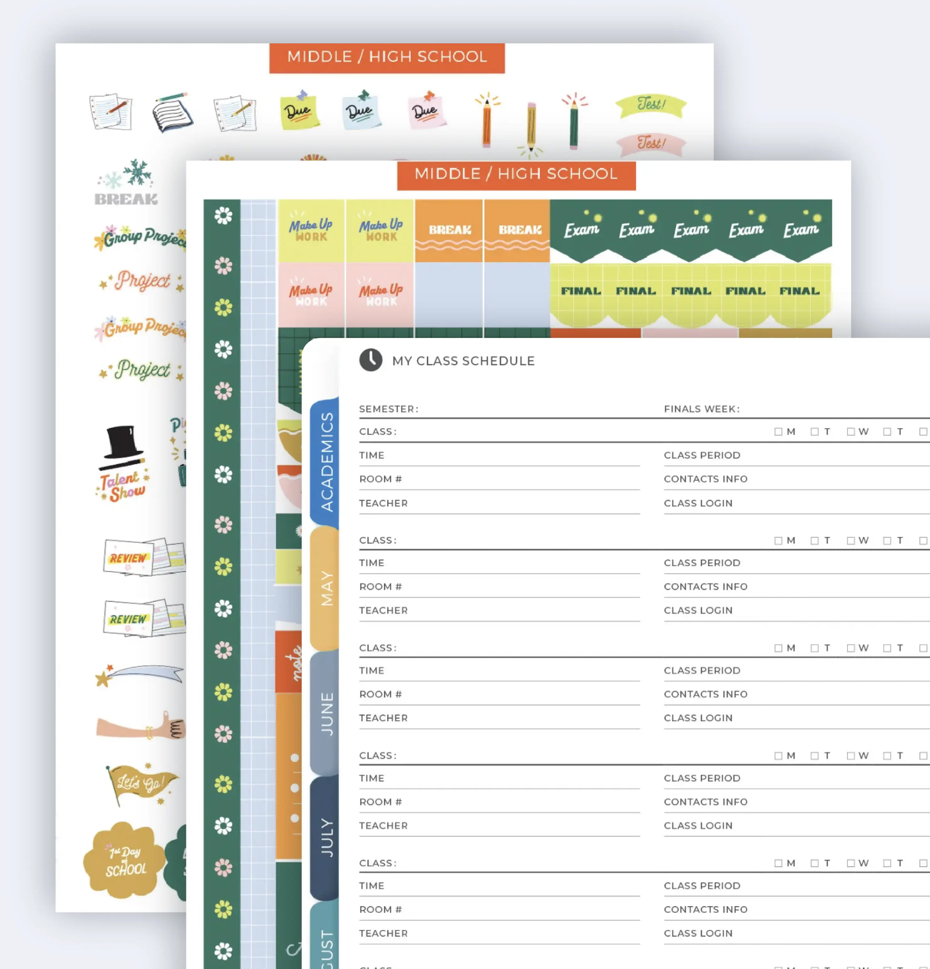 Student Planner with two sheets of Student Stickers included.